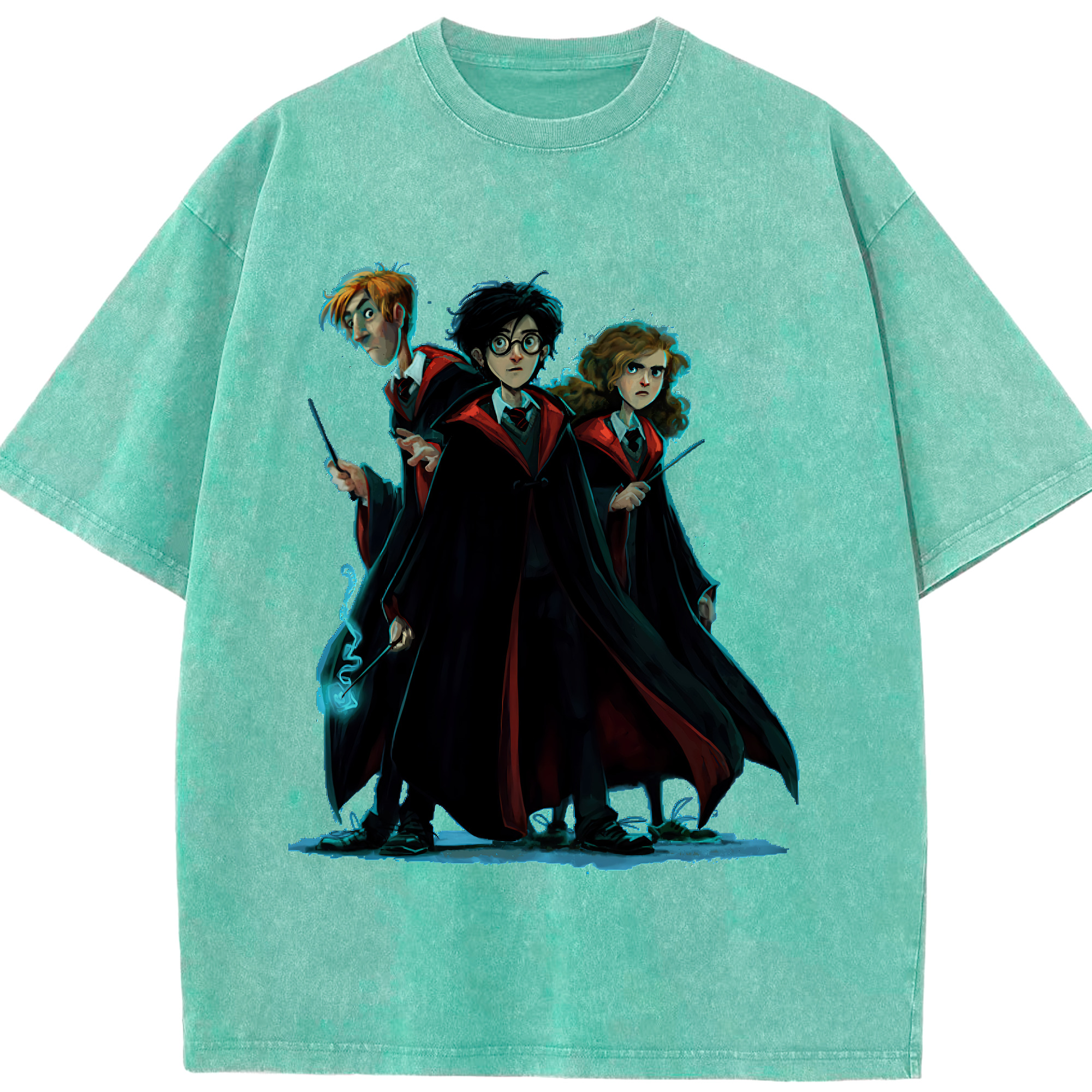 （画像用） Harry Potter ハリー・ポッターシリーズ 綿100% ヴィンテージ風 半袖Tシャツ（フロントプリント）